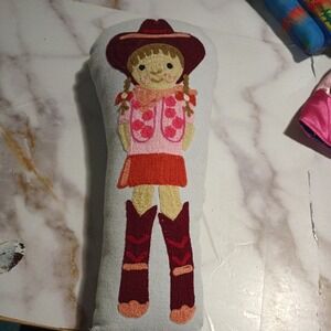 Karma Living COWGIRL Pillow Embroidered Western Pre-Owned Collectible Rare plush